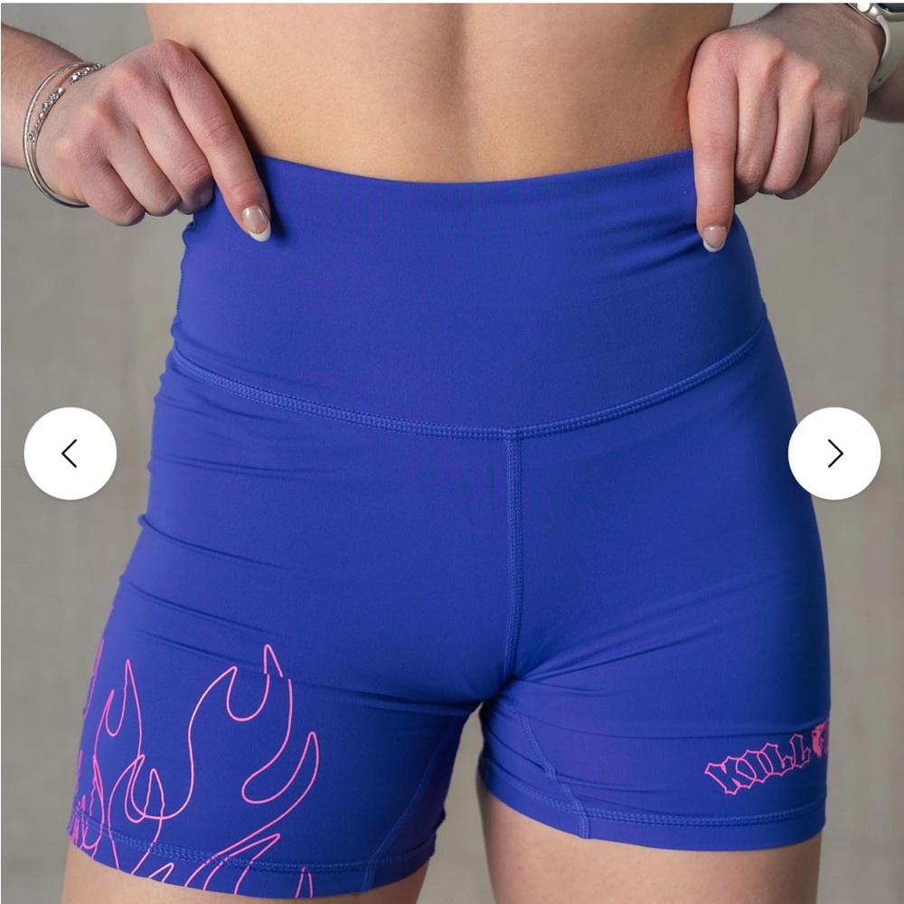 KillCrew SCRUNCH FLAMES BIKER SHORTS - BLUE size Medium